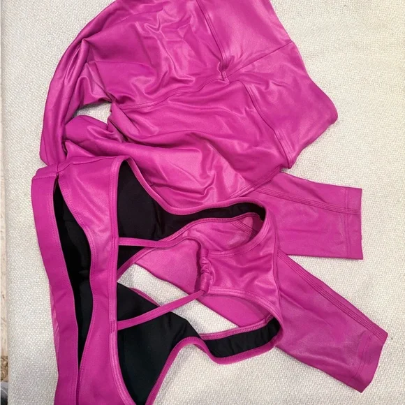 SET Bombshell Sportswear Magenta High Gloss - Size S - NWOT - Picture 5 of 5